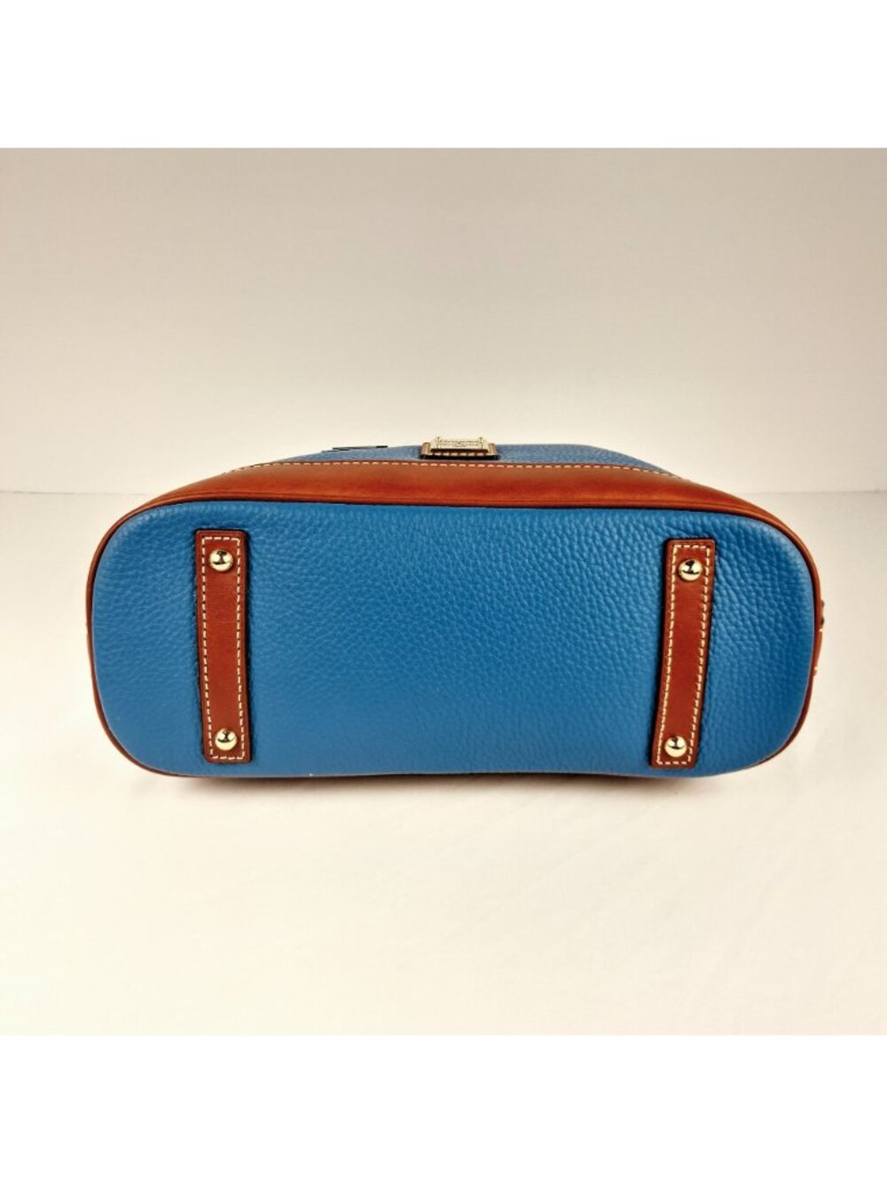 Dooney & Bourke Pebble Leather Domed Azure Blue Satchel / Cross Body NWT - Picture 5 of 15